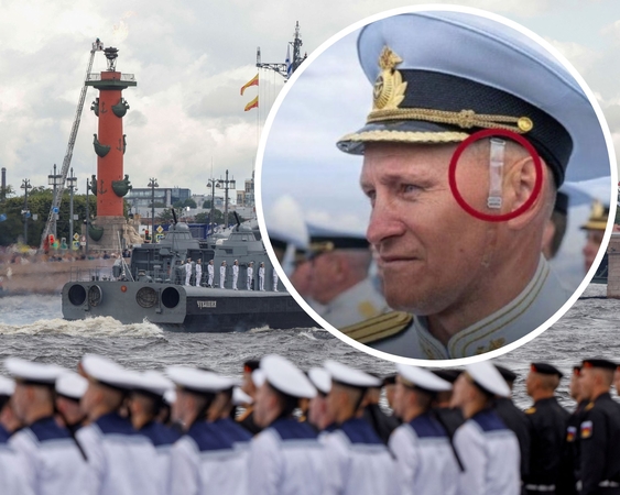 Jūrų laivyno dieną Rusijoje – kuriozas: kapitonas atvyko pasipuošęs moterišku apatiniu trikotažu