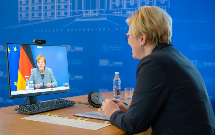 I. Šimonytė su A. Merkel aptarė bendradarbiavimą dėl vakcinų tiekimo
