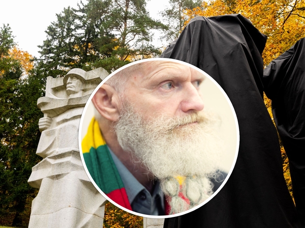 Policijos akiratyje – K. Juraičio „žygiai“: per Vėlines nuplėšė tentą nuo sovietinių skulptūrų
