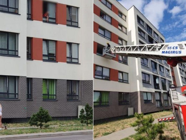 Kaimynus pašiurpino vaizdas: be priežiūros palikta mergaitė vos neiškrito pro langą
