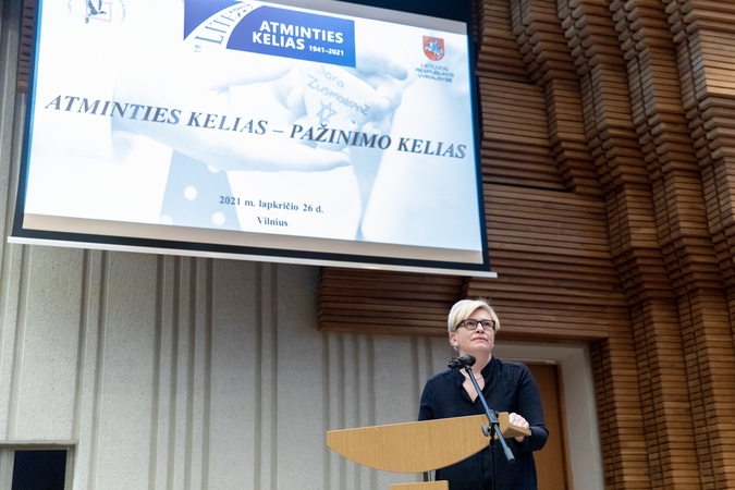 I. Šimonytė: tikiu, kad Holokausto tragedijos 80-metis nebus tik duoklė kalendoriui