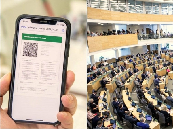 Į Seimą bus galima įeiti tik su galimybių pasu, Seimo nariams – išimtis