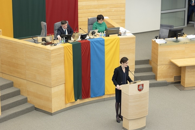 Seimo pirmininkė: vykstant Kremliaus karui prieš Ukrainą svarbiausi – saugumo klausimai
