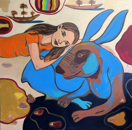 Anima kelionė. Akrilas, drobė. 130X130 cm. 2025 m.