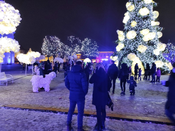 Kauniečių COVID-19 nesustabdo: prie Kalėdų eglės – būriai žmonių