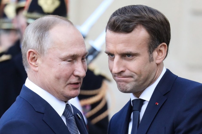 Vladimiras Putinas ir Emmanuelis Macronas