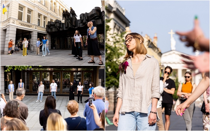 Prie Nacionalinio dramos teatro – performansas Ukrainai