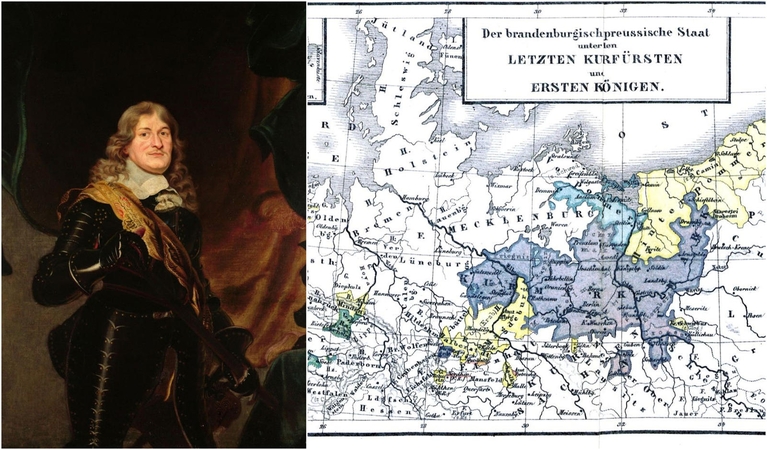 Proveržis: didžiojo elektoriaus Fridricho Vilhelmo valdymo metu Prūsija išaugo tiek geografine, tiek įtakos prasme. Apie 1650 m. žinomo flamandų dailininko Franso Luycxo tapytas paveikslas