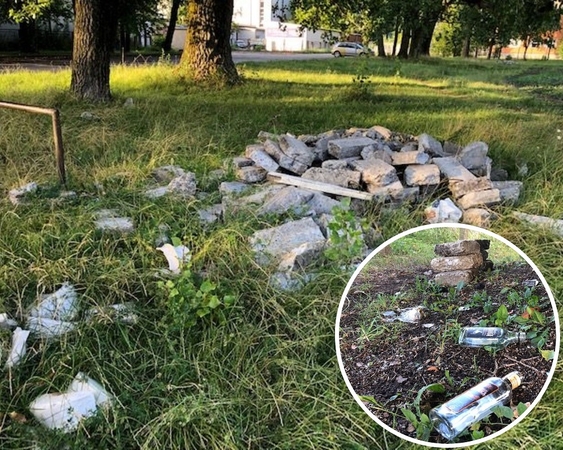 Pokyčiai: išardyti bėgimo takelių borteliai liko gulėti pievoje ir jau baigia apželti žole.