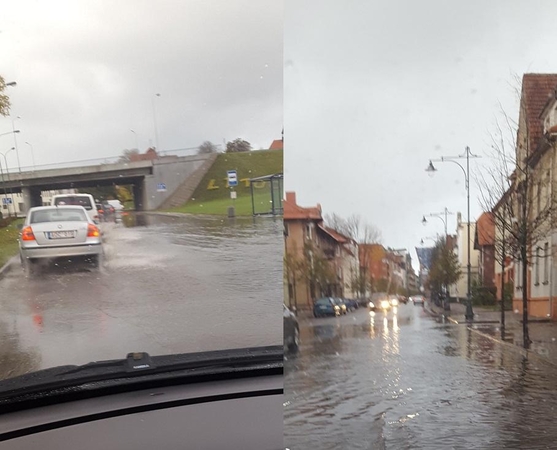 Uostamiestis vėl skęsta: smarkiai užlieta Liepų gatvė