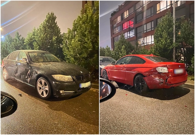 Vilniuje girta vairuotoja apgadino kelis automobilius