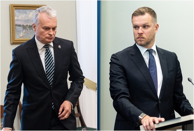Gitanas Nausėda (kairėje) ir Gabrielius Landsbergis