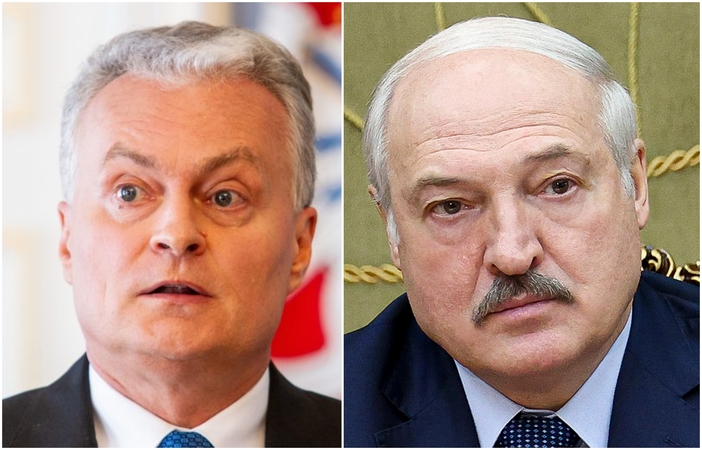 Gitanas Nausėda (kairėje) ir Aliaksandras Lukašenka 