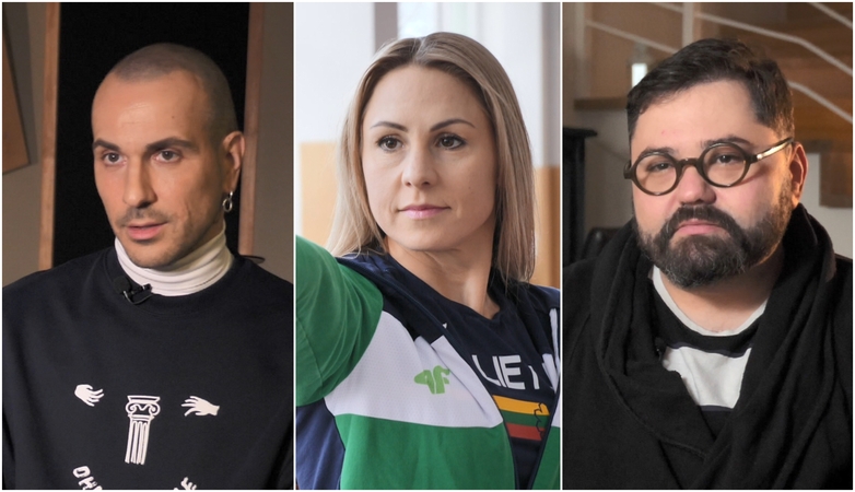 Vaidotas Valiukevičius (kairėje), Laura Asadauskaitė, Rafailas Karpis