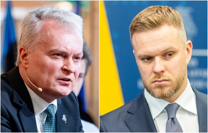 Gitanas Nausėda (kairėje) ir Gabrielius Landsbergis