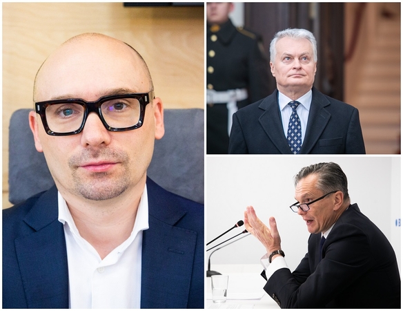 Matas Maldeikis (kairėje), Gitanas Nausėda (viršuje) ir Eitvydas Bajarūnas.