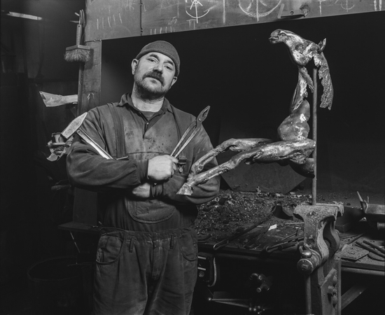 E.Frėjus savo dirbtuvėse 1994 m.
