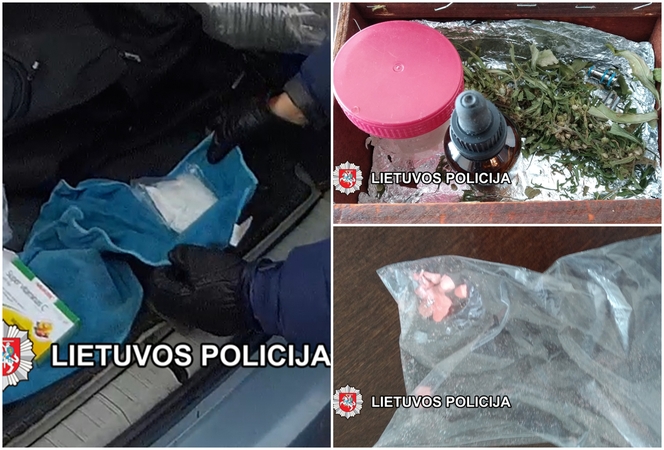 Klaipėdos kriminalistai kratų metu pas klaipėdietį aptiko įvairių narkotinių medžiagų