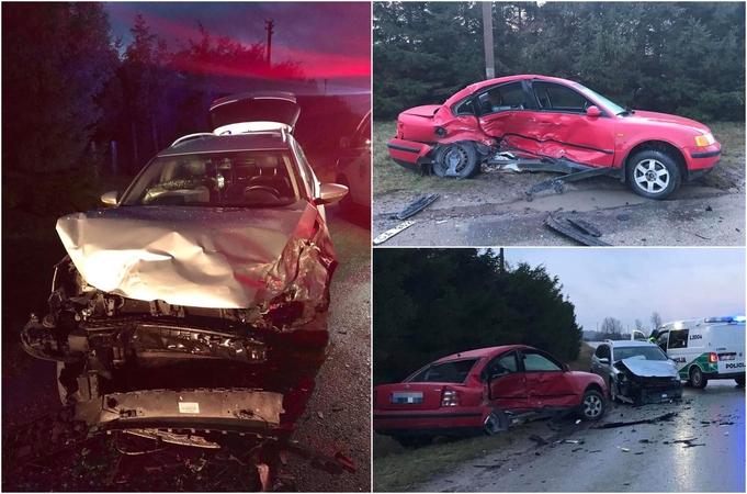 Klaipėdos rajone – dviejų „VW Passat“ avarija: nukentėjo abiejų mašinų vairuotojai
