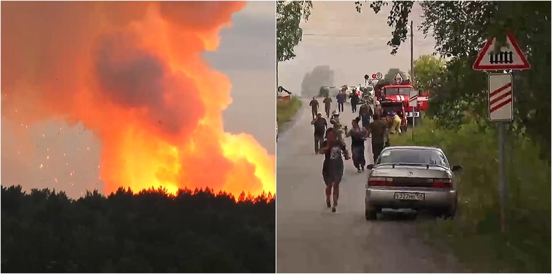 Rusijoje per gaisrą šaudmenų sandėlyje žuvo vienas žmogus, tūkstančiai evakuoti 