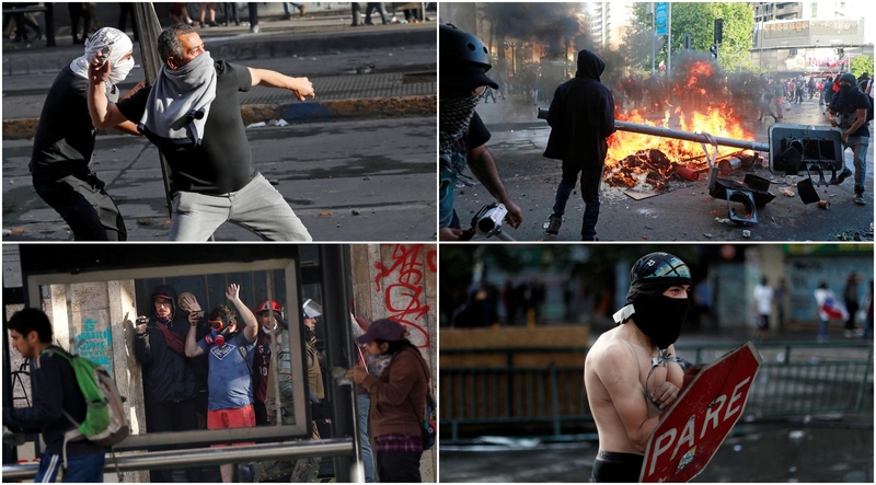 Čilėje į gatves vėl išėjo tūkstančiai protestuotojų: ragina imtis pokyčių ekonomikoje