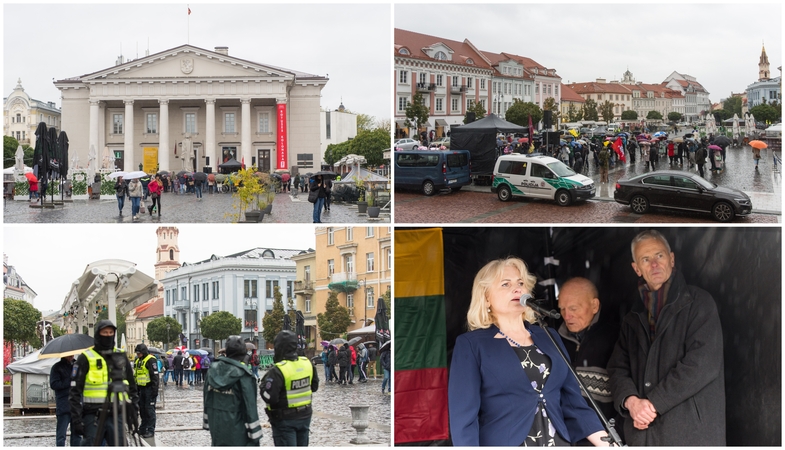 Sostinėje – mitingas prieš ribojimus nepasiskiepijusiems: žmonių antplūdžio šįkart nesulaukta