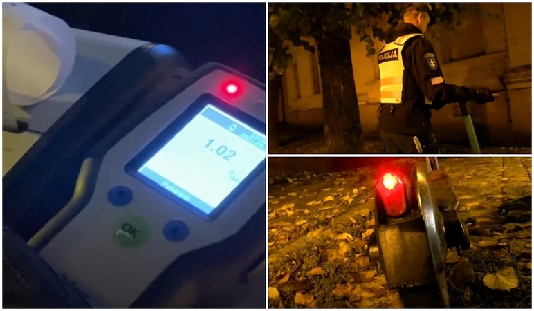 Vilniuje surengtas paspirtukų reidas: pareigūnų dėmesio sulaukė ir išgėrę, ir pavyzdingi vairuotojai
