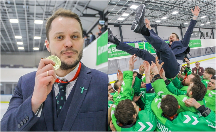 Čempionai: P.Nausėdos vadovaujami "Kauno Hockey" ledo ritulininkai atvertė naują Lietuvos ledo ritulio lygos istorijos puslapį.