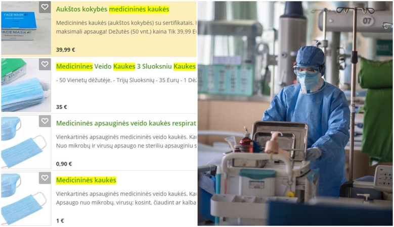 Paskelbus apie pasibaigusias kaukes, internete siūlo įsigyti už stulbinamą kainą