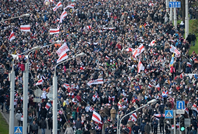 Baltarusijoje per opozicijos eitynes sulaikyta daugiau nei 100 protestuotojų
