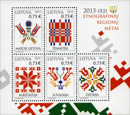 Etnografinių regionų raštai papuoš pašto ženklus