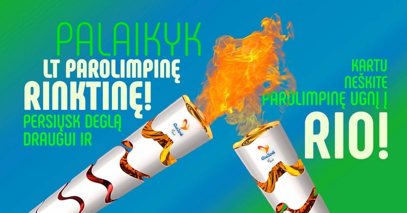 Lietuviai kviečiami nešti asmeninę parolimpinę ugnį 