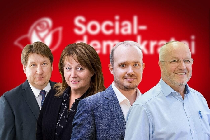 Vitalijus Mitrofanovas (iš kairės), Vilija Blinkevičiūtė, Liutauras Gudžinskas, Juozas Olekas