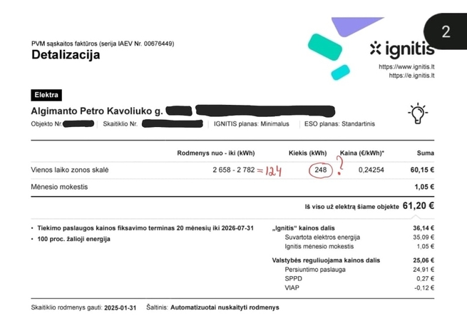 „Ignitis“ kreipėsi į per klaidą didesnes sąskaitas gavusius klientus