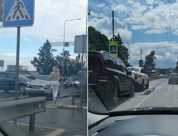 Dėl avarijų keliose Kauno vietose nusidriekė spūstys 