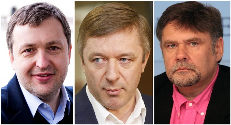 Antanas Guoga (kairėje), Ramūnas Karbauskis (viduryje) ir Vidmantas Martikonis (dešinėje)