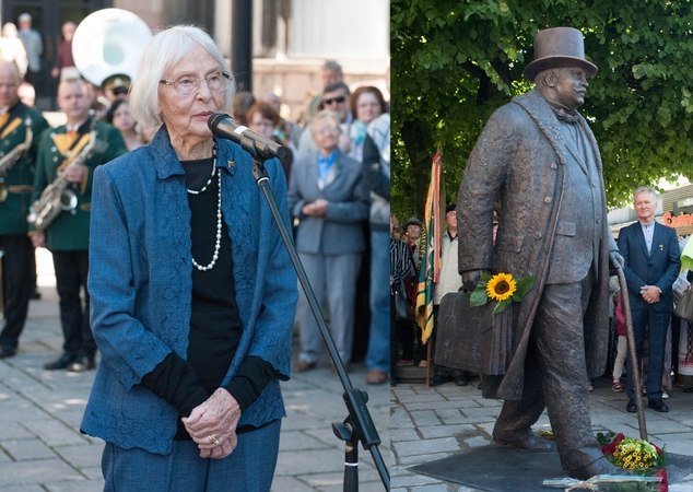Jubiliejus: R.Vileišytė-Bagdonas dažnai lankosi Lietuvoje, dalyvavo atidengiant paminklą jos tėvui – pirmajam Kauno burmistrui ir signatarui Jonui Vileišiui.
