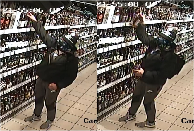 Po devynių alkoholio butelių vagystės – į policijos akiratį: gal atpažįstate?