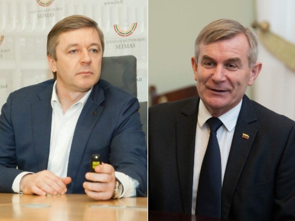 Ramūnas Karbauskis (kairėje) ir Viktoras Pranckietis (dešinėje)