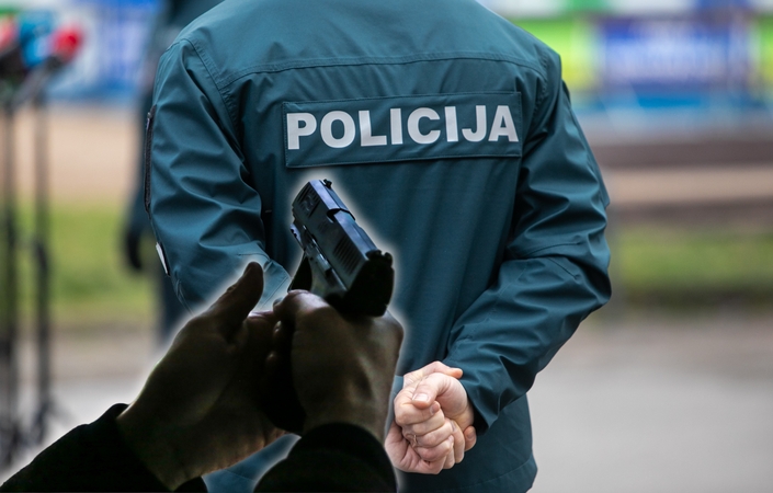 Vidurnakčio kriminalas pakaunėje: girtas vyras grasino ginklu pareigūnui