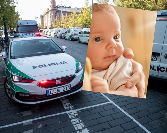 Po mitingo policija siunčia linkėjimus gimdyvei ir naujagimiui, kuriuos teko palydėti į ligoninę