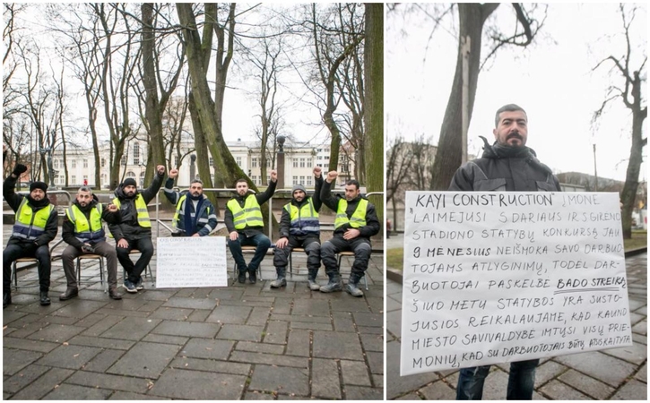 Kauno stadioną statantys turkai toliau protestuoja: paskelbė bado akciją