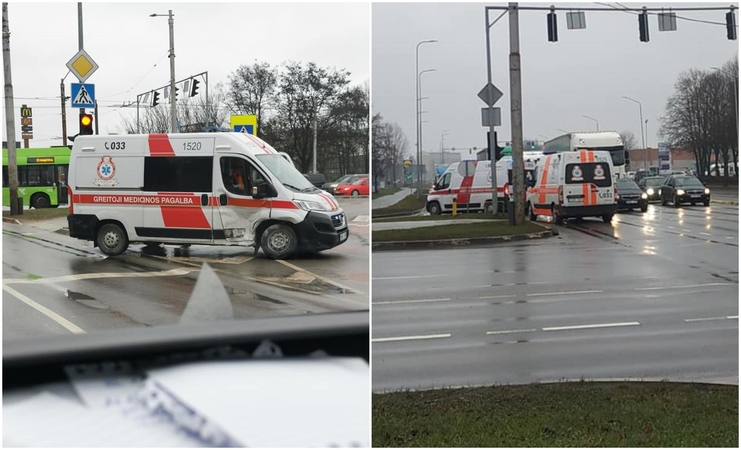 Pas pacientą skubėjusį greitosios ekipažą sustabdė į jį rėžęsis „Seat“