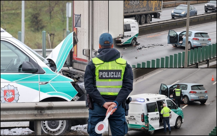 2025-ieji Kauno policijai smogė iš peties: per avarijas tarnybos metu nukentėjo jau 4 pareigūnai