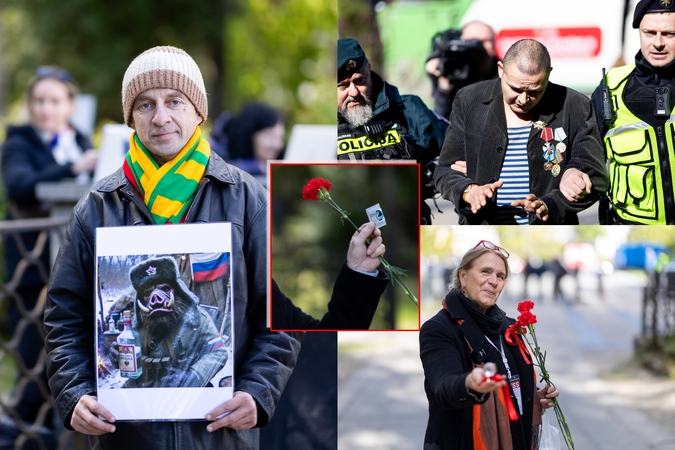 Gegužės 9-oji Antakalnio kapinėse: dalijami prezervatyvai, kad negimtų tokie kaip Putinas