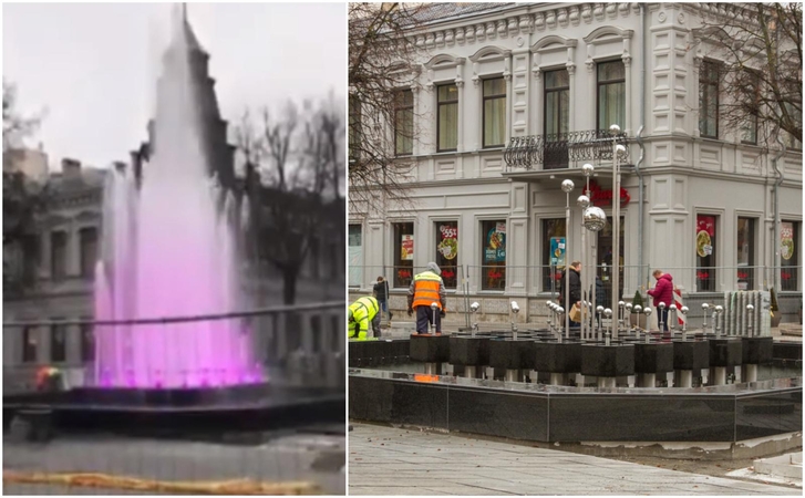 Laisvės alėjos fontanas ištryško dar nematytomis srovėmis (vaizdo įrašas)
