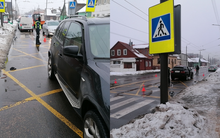 Ieško mačiusių, kaip BMW pėsčiųjų perėjoje partrenkė moterį