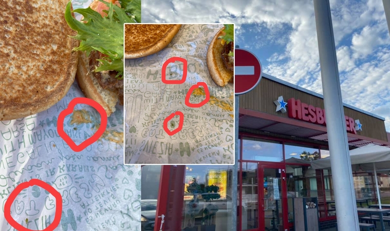 Pasišlykštėjo „Hesburger“ maistu: salotose – gyviai, o personalas juokavo, kad tai tik padažas