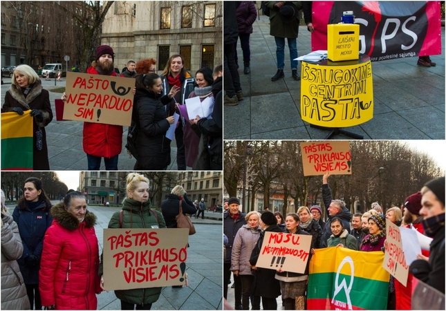 Protestuotojai dėl Centrinio pašto: šalin rankas nuo bendro turto