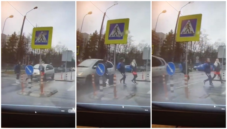 Per plauką nuo tragedijos: perėja ėjusios trys merginos vairuotojui – nė motais